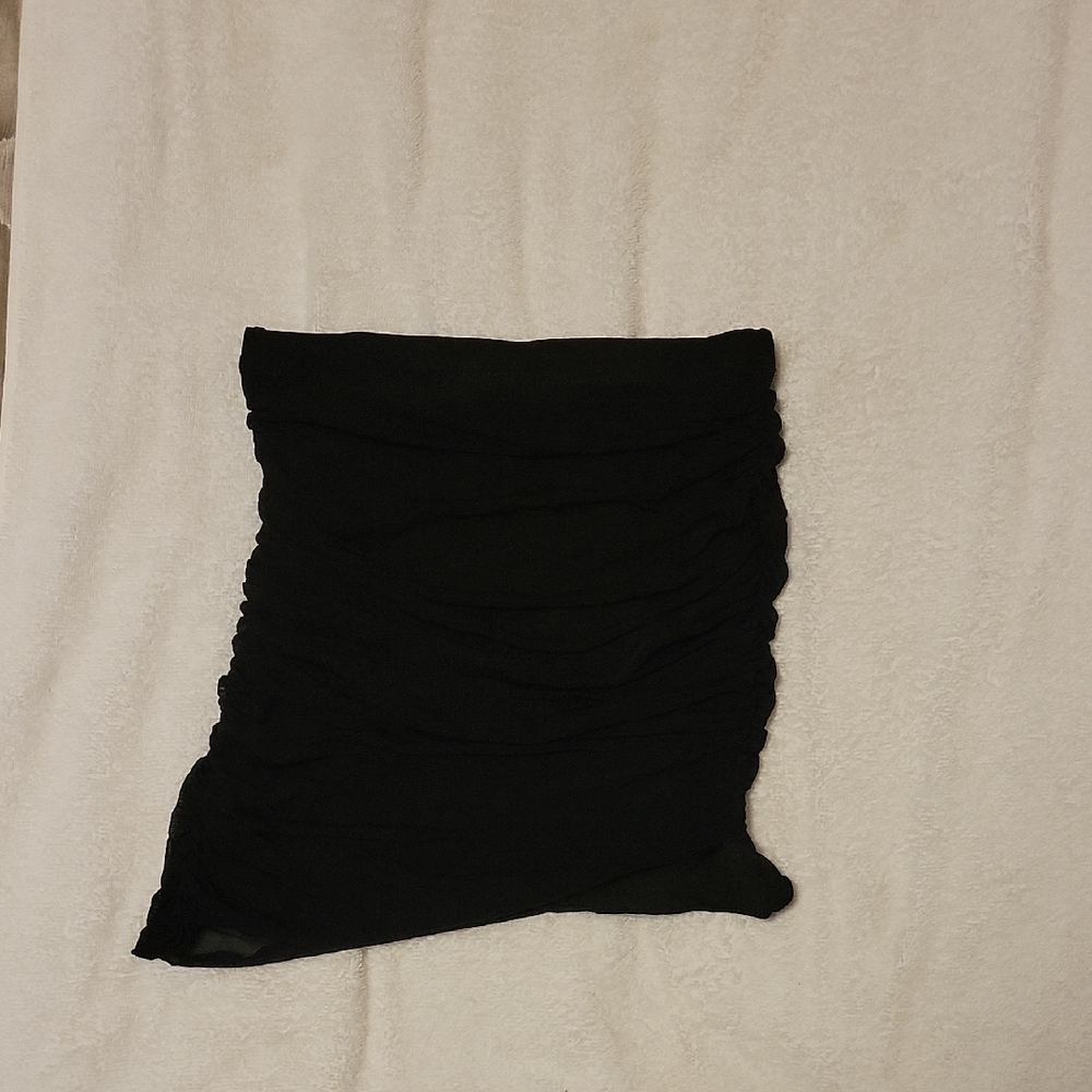 SHEIN Black Ruched Mini Skirt